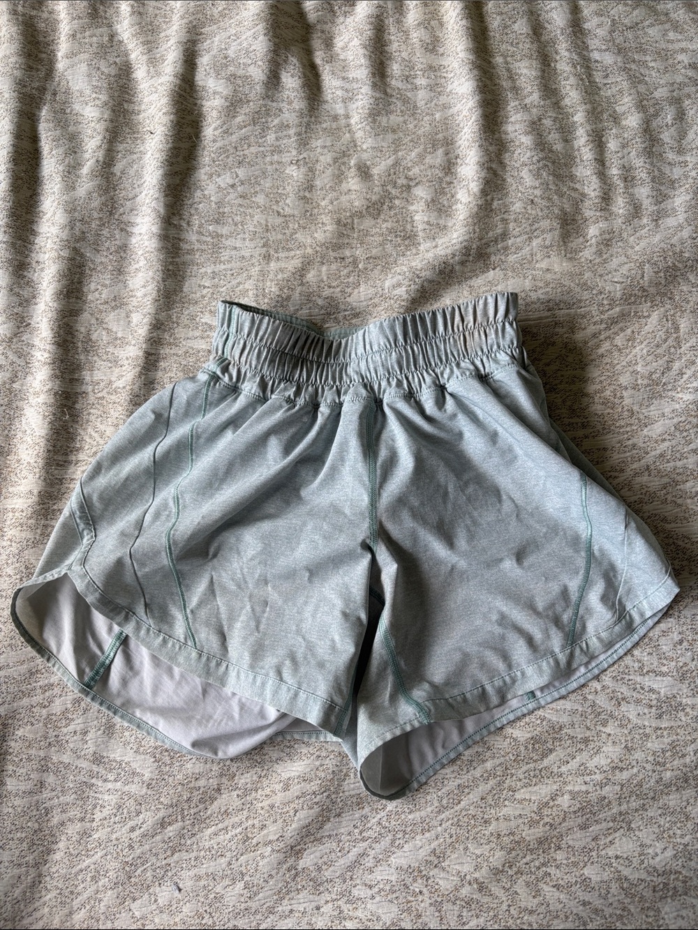 Light Blue Women's Athletic Shorts with Elastic Waist